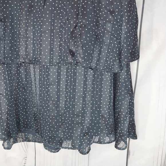 Banana Republic Pleated Tiered Sleeveless Polka Dot Dress NWT - Picture 6 of 16
